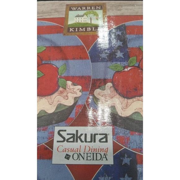 Set of 4 Sakura American As Apple Pie Warren Kimble Stoneware Salad Plates - Picture 6 of 9